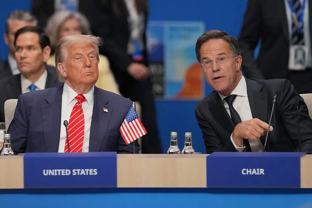 Donald Trump and Mark Rutte seen at this year's NATO summit (Kin Cheung - Pool/Getty Images)