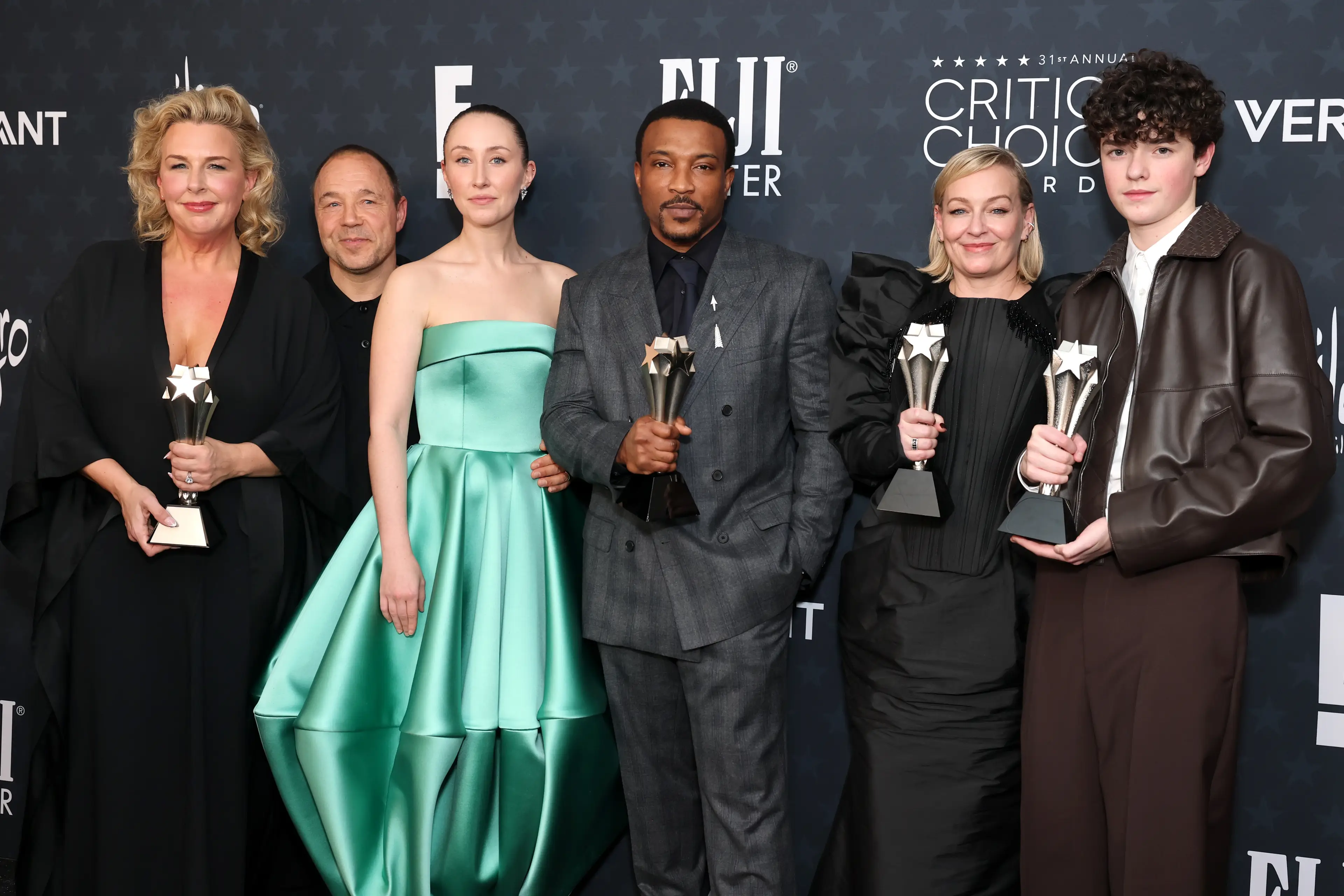 The cast of Adolescence, who collectively have won an impressive number of awards (Amy Sussman/Getty Images for Critics Choice Association)