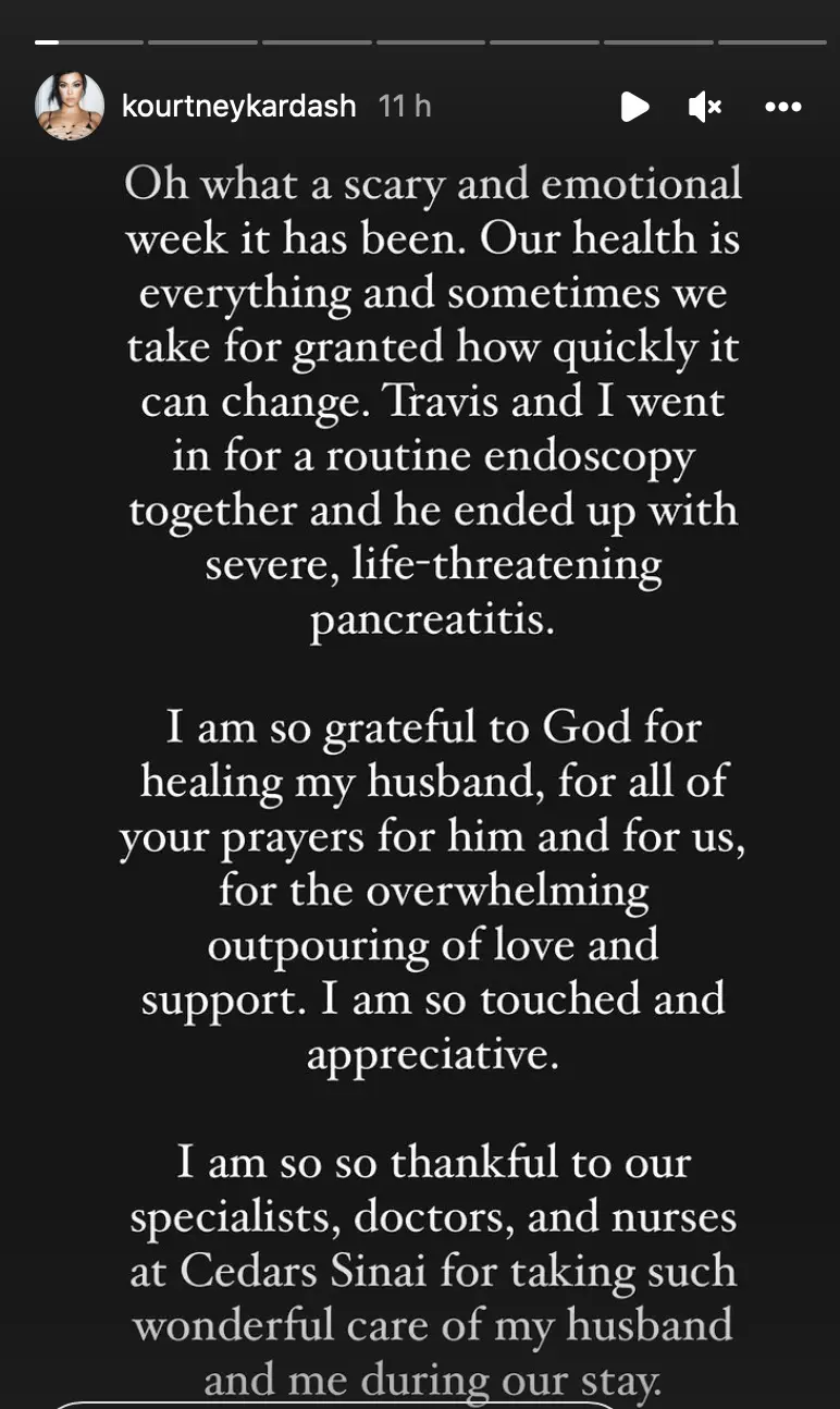 Kourtney reposted her husband's Instagram stories and dutifully added in her own sensibilities.