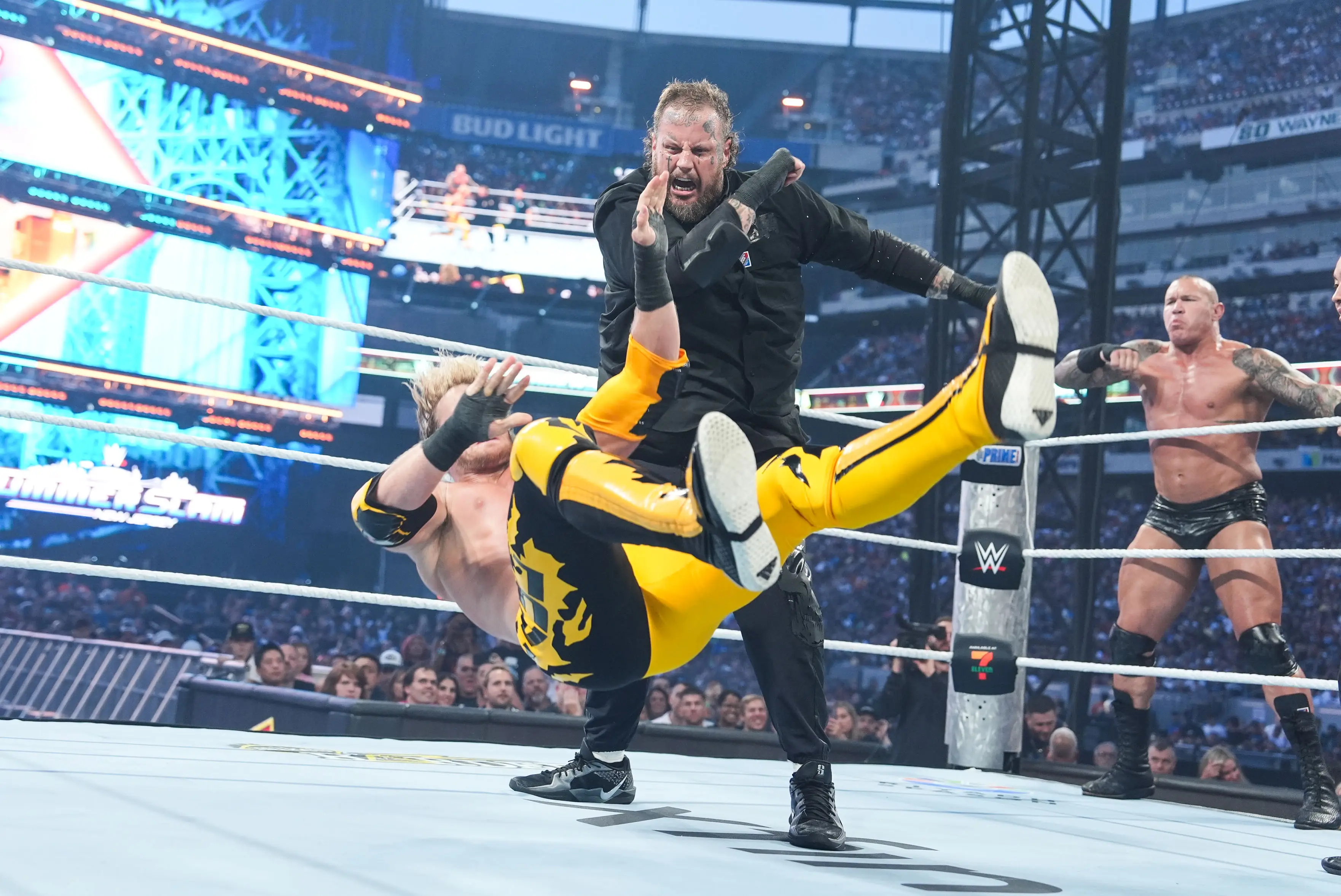 The singer asked Triple H if he could lose his SummerSlam debut (Georgiana Dallas/WWE via Getty Images)