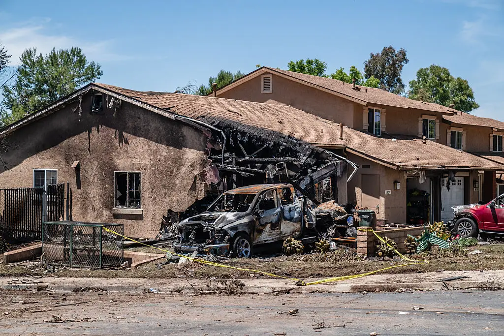 Ben McCarty's home was destroyed upon impact with the plane in the early hours of Thursday morning (Ariana Drehsler/Getty Images)