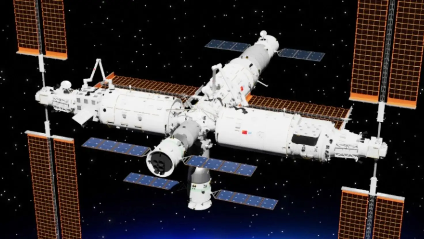 The Chinese Tiangong Space Station was launched in April 2021 (Shujianyang/Wikimedia Commons)