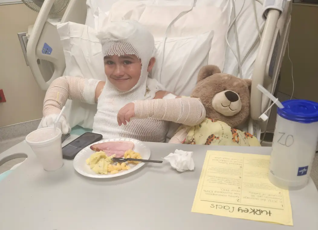 Lorenzo's had skin graft surgery after being electrocuted (GoFundMe)