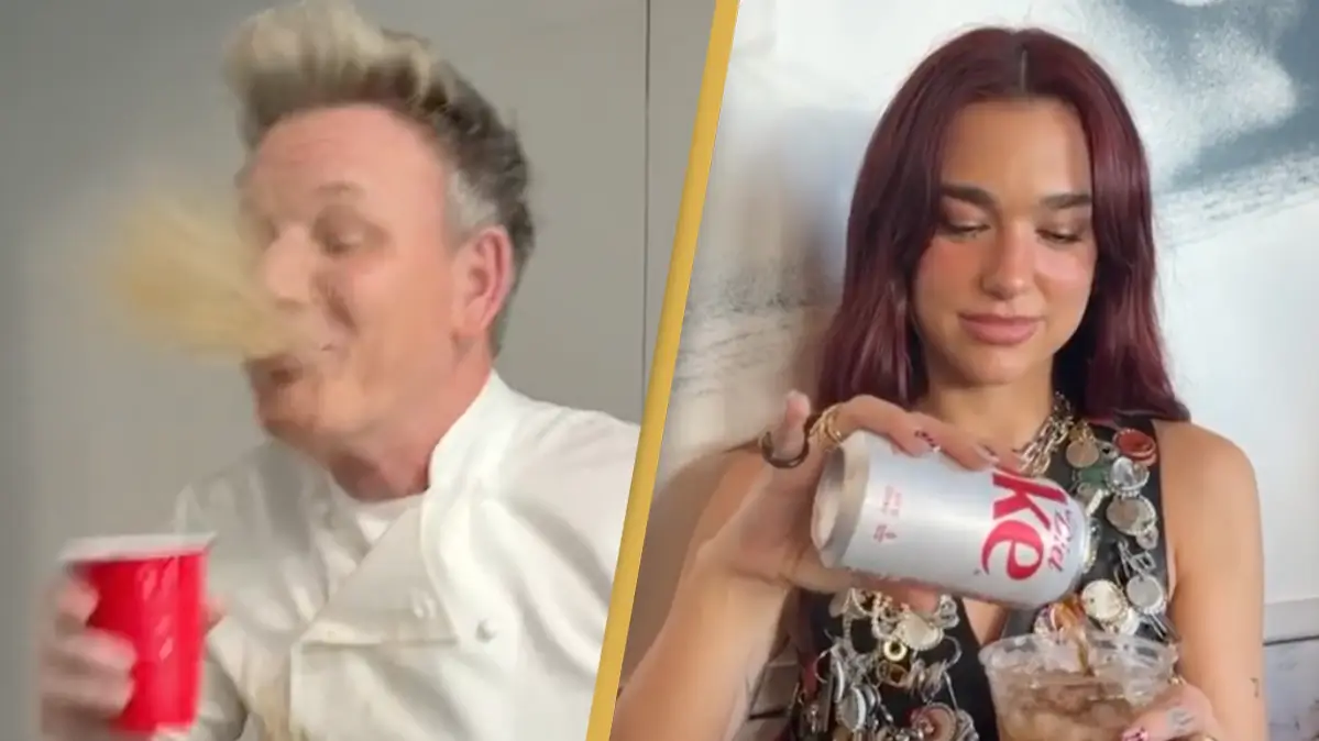 Gordon Ramsay tries Dua Lipa’s bizarre viral Diet Coke drink and his reaction is priceless