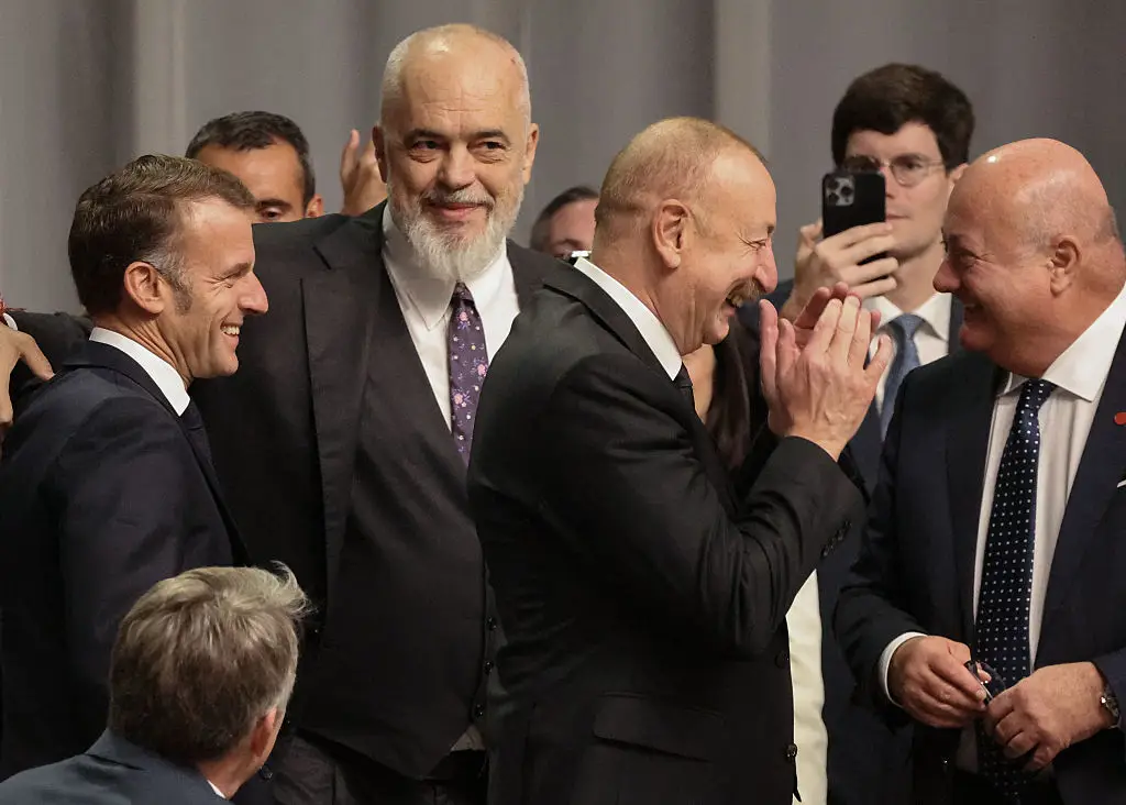 The EU leaders could be seen sharing a joke about the matter (LUDOVIC MARIN/AFP via Getty Images)