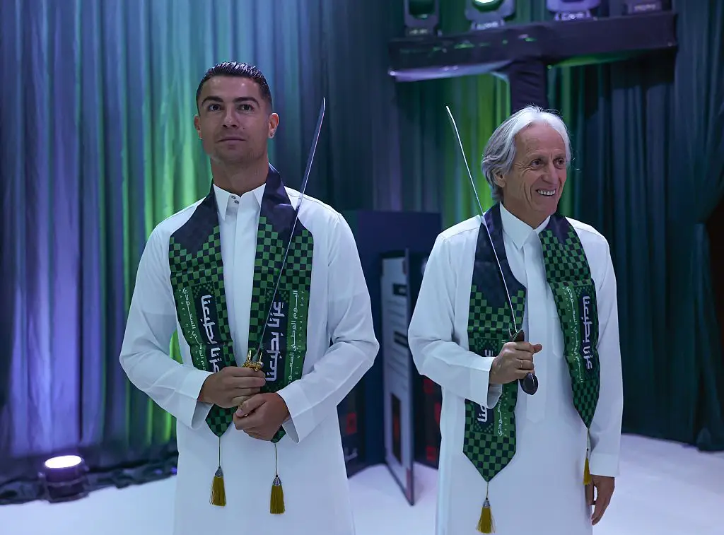 Portugal coach Jorge Jesus denied making any agreement with Ronaldo after Portugal's win over Norway. (Photo by Al Nassr Saudi Club / Handout/Anadolu via Getty Images)
