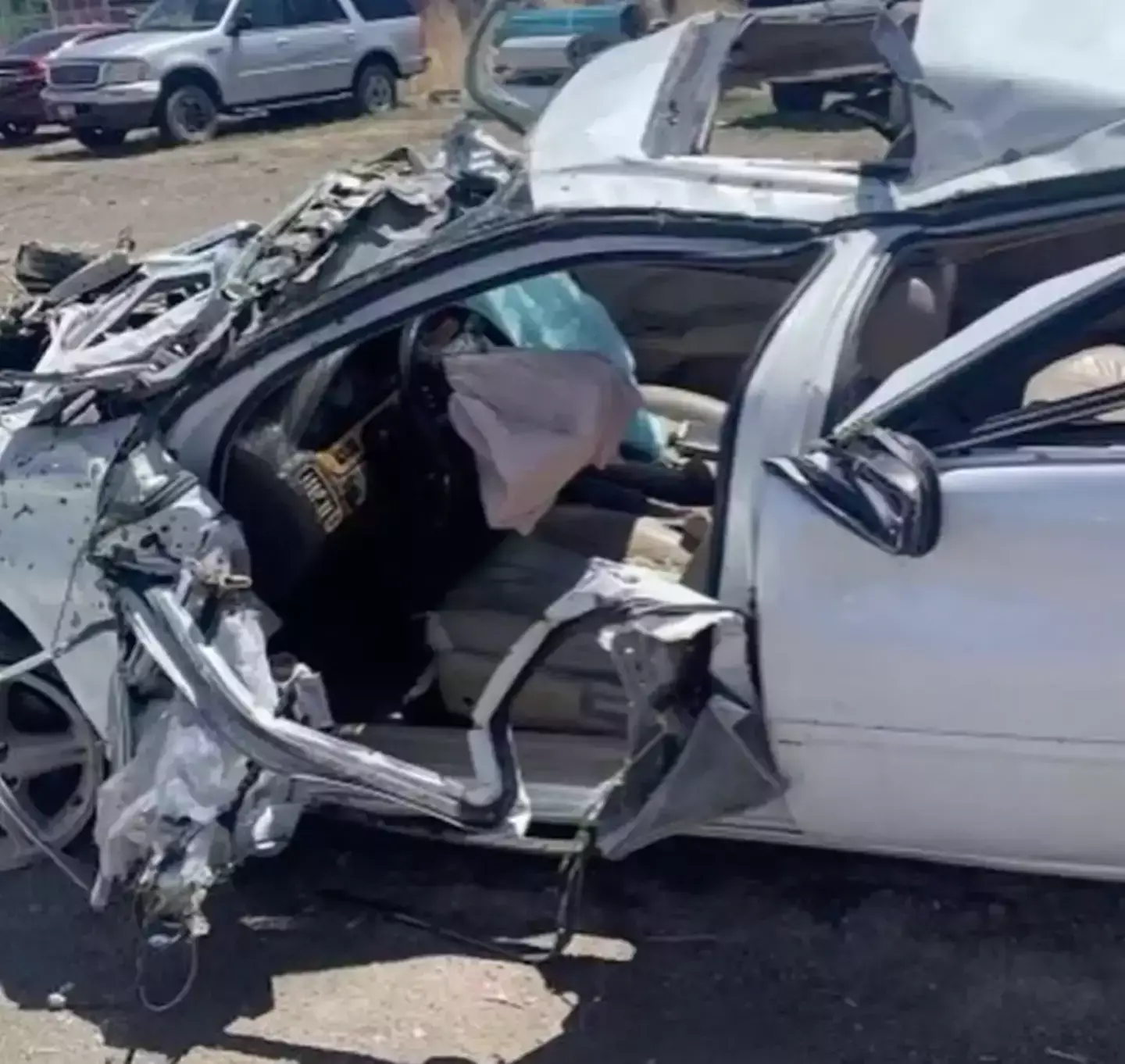 The vehicle was completely wrecked after the crash (KTVB)