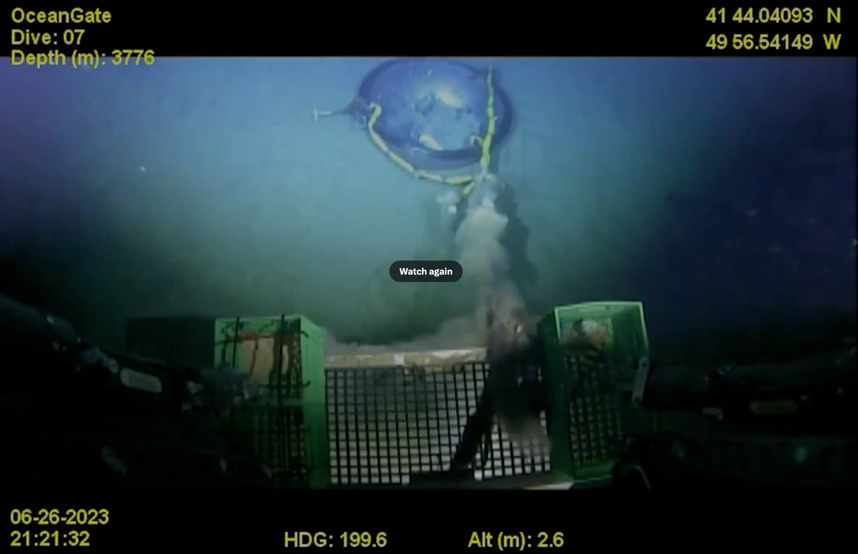 Footage of the US Coast Guard recovering the remains of the Titan submersible just eight days after it first went missing (USCG)