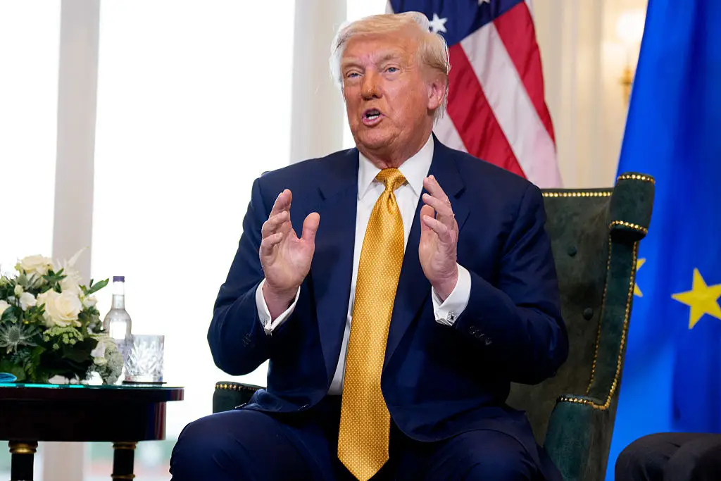 Trump has denied ever going to the disgraced financier's island (Andrew Harnik/Getty Images)