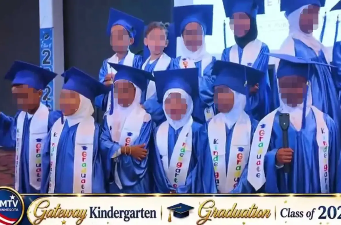 The image showed a group of young children wearing hijabs (Truth Social)