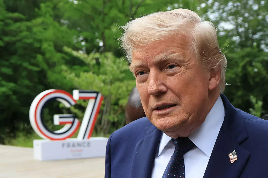 Donald trump talked about his peace deal with Iran at the G7 Summit (Photo by Ludovic MARIN / POOL / AFP via Getty Images)