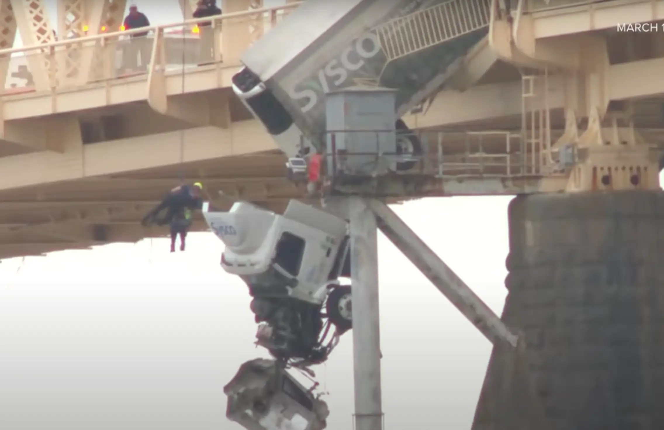 While driving over the bridge a pickup truck driver ended up swerving into her and hitting the truck head on.(WHASS11)