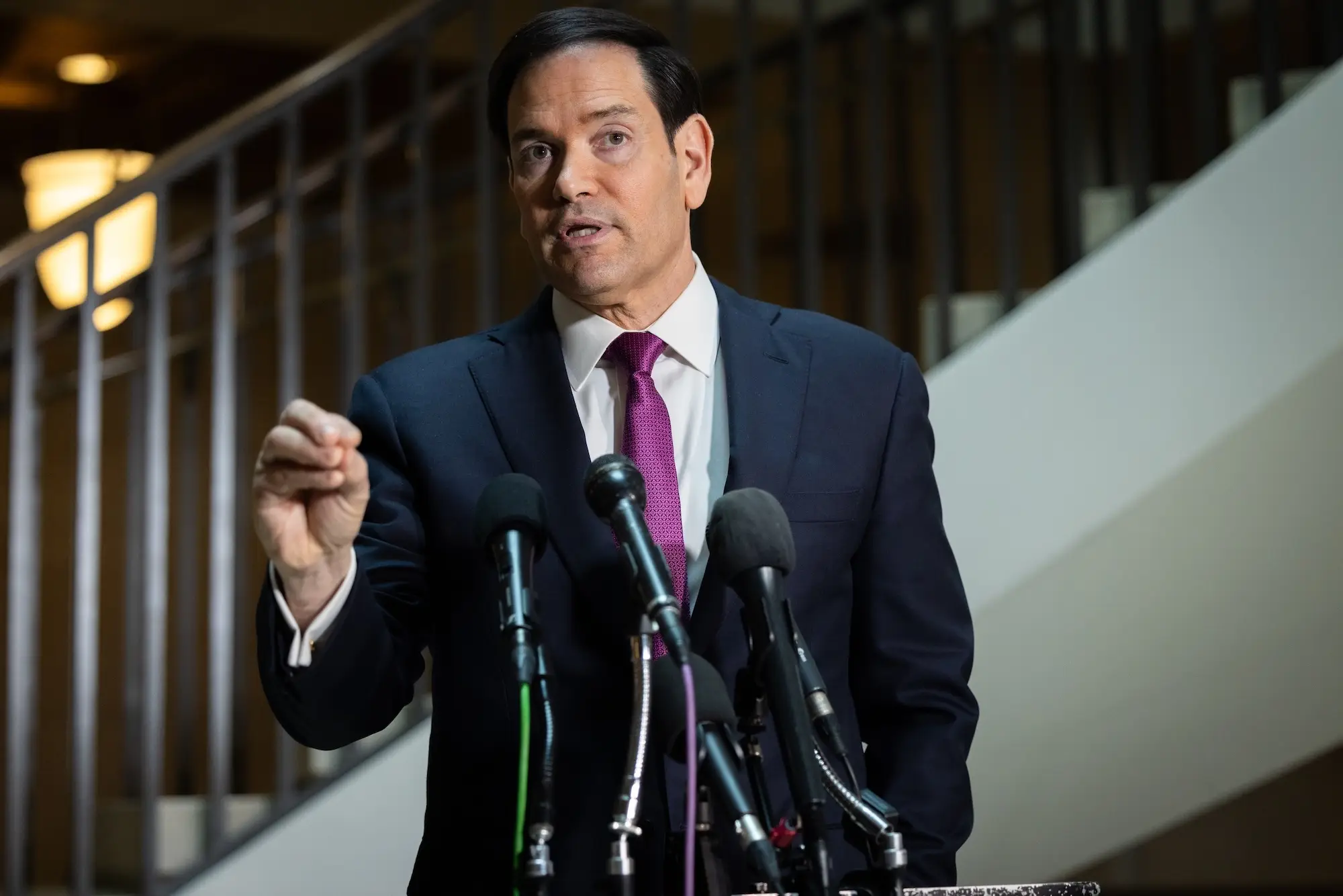 Marco Rubio teased more severe action ahead as he briefed the press on the operation (Nathan Posner/Anadolu via Getty Images)