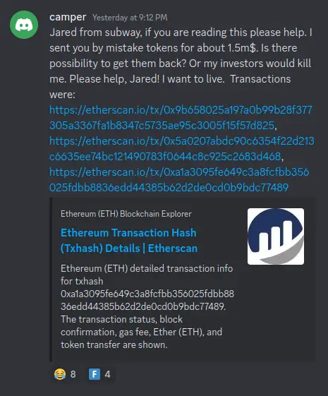 The user's desperate plea was initially shared on Discord.