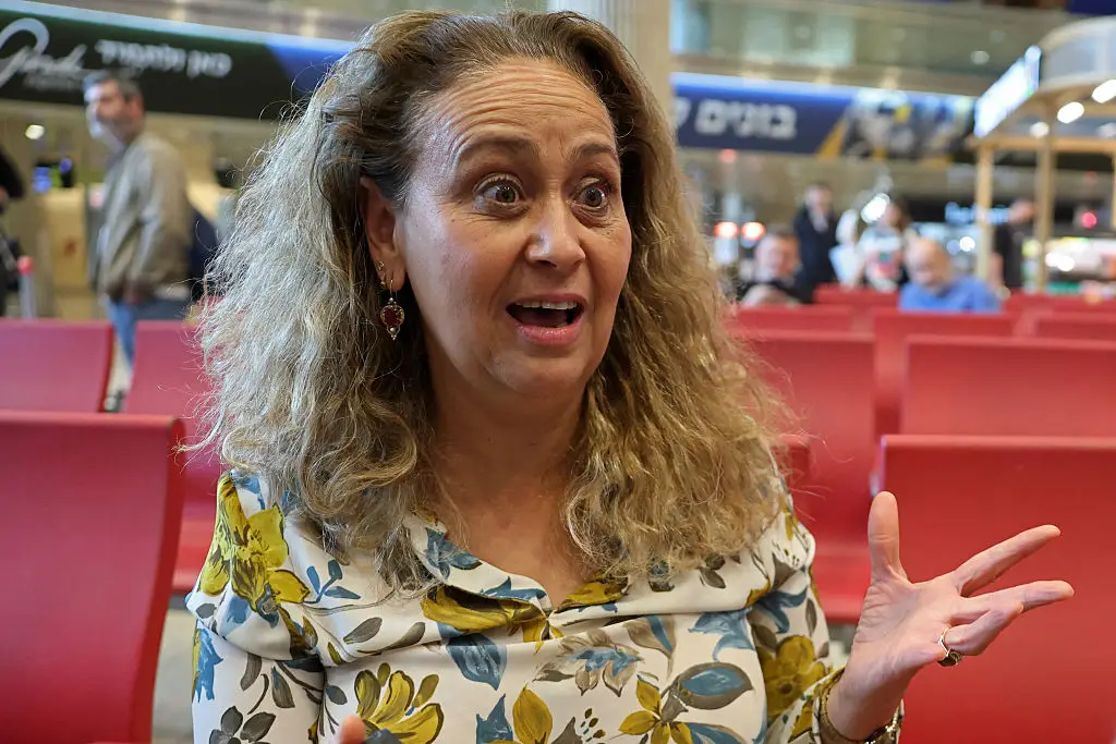 Yasmin Abukasis from Israel's daughter was travelling on the flydubai plane. (Photo by Jack GUEZ / AFP via Getty Images)