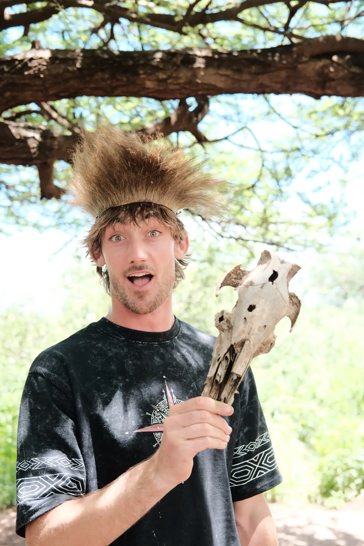 Max spent time with a hunter-gatherer tribe earlier this year (Supplied)