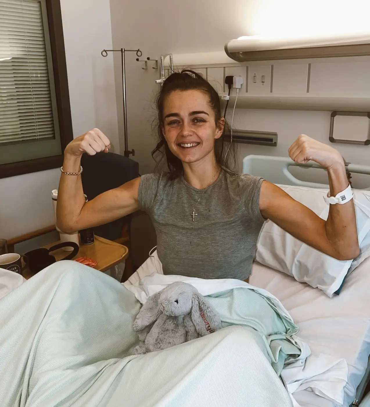 O'Connor, pictured in March, blasted the NHS in a fiery statement posted on Instagram (Instagram/georgiaoconnor_1)