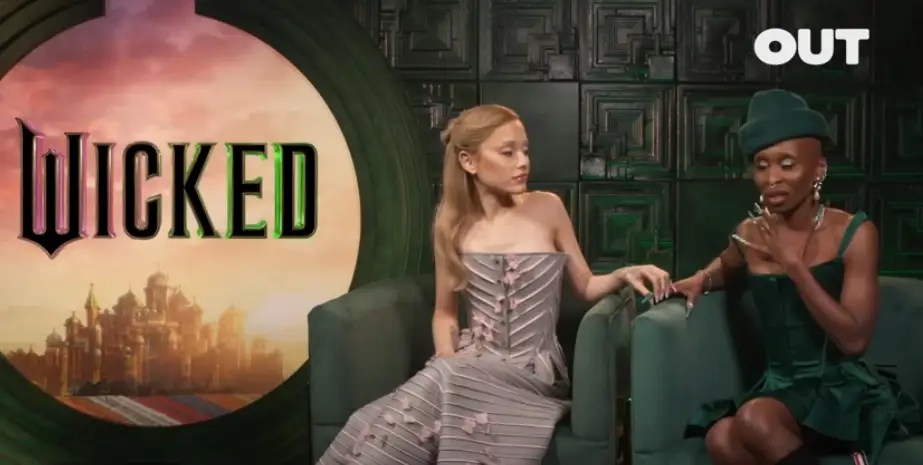 The viral moment between the pair in Tracy E. Gilchrist's interview (Advocate Channel/YouTube)