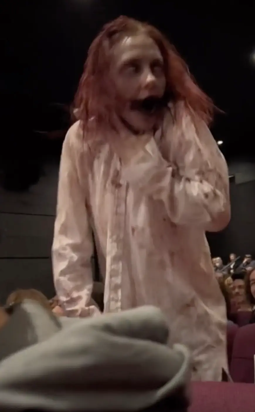 The undead awoke in the theater.