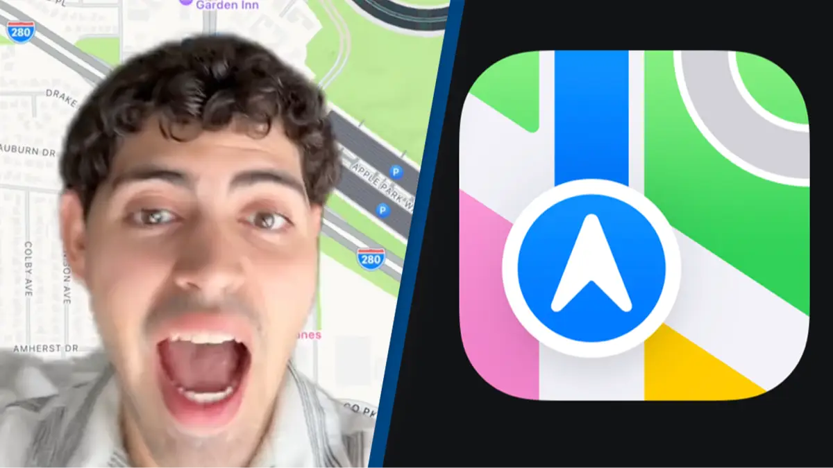 Man realizes he's 'staying in the Apple Maps logo' after viewing his location