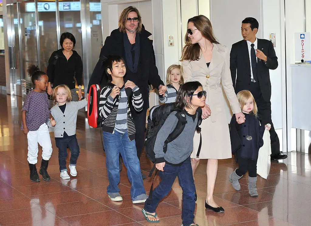 The Hollywood couple share six children as photographed here in 2008 (Jun Sato/WireImage)