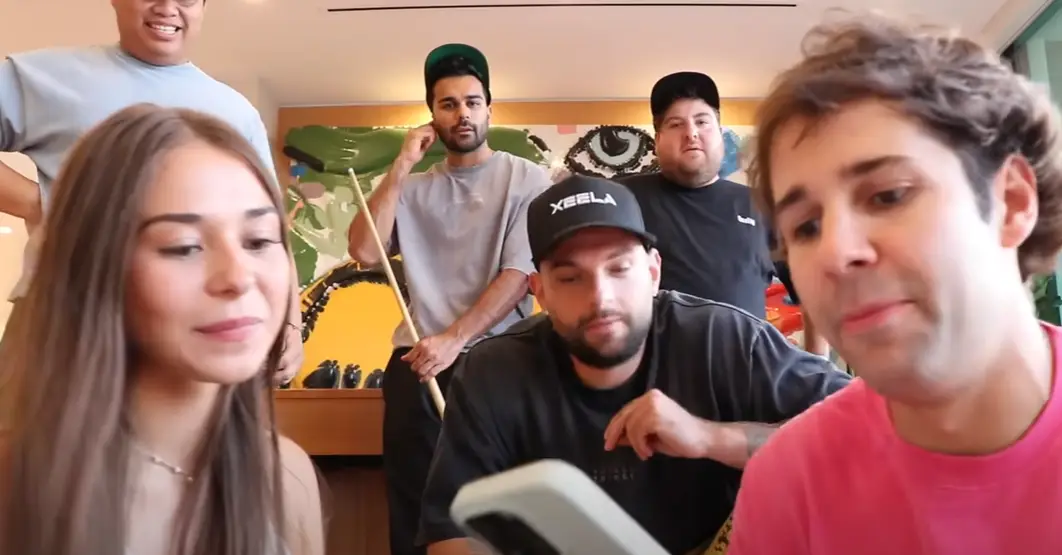 She appeared in David Dobrik's YouTube video to reveal all (David Dobrik/ YouTube)