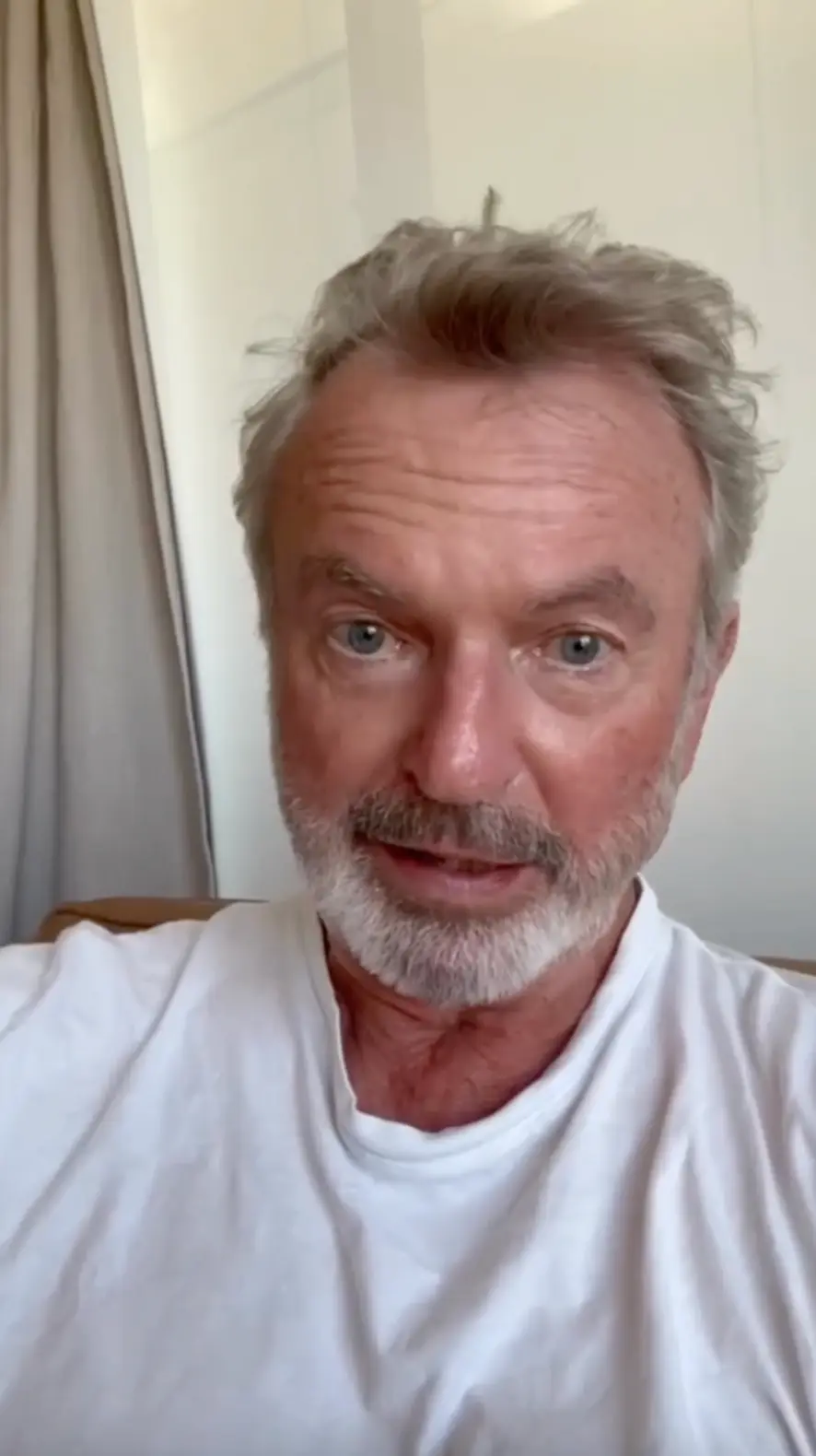 Sam Neill updated his fans on Instagram.