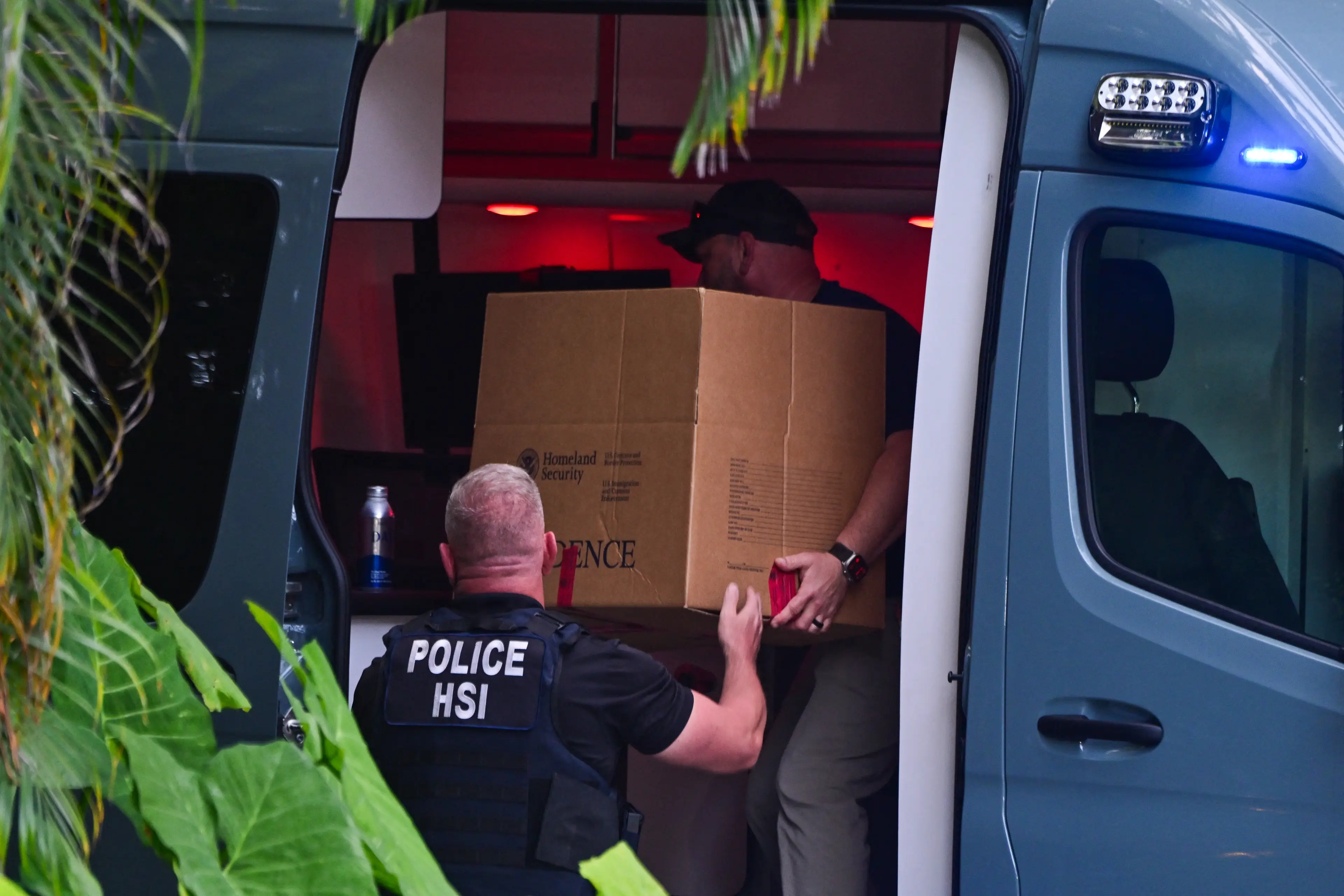 Homeland security can be seen taking evidence from Diddy's house in Star Island GIORGIO VIERA / Contributor / Getty Images