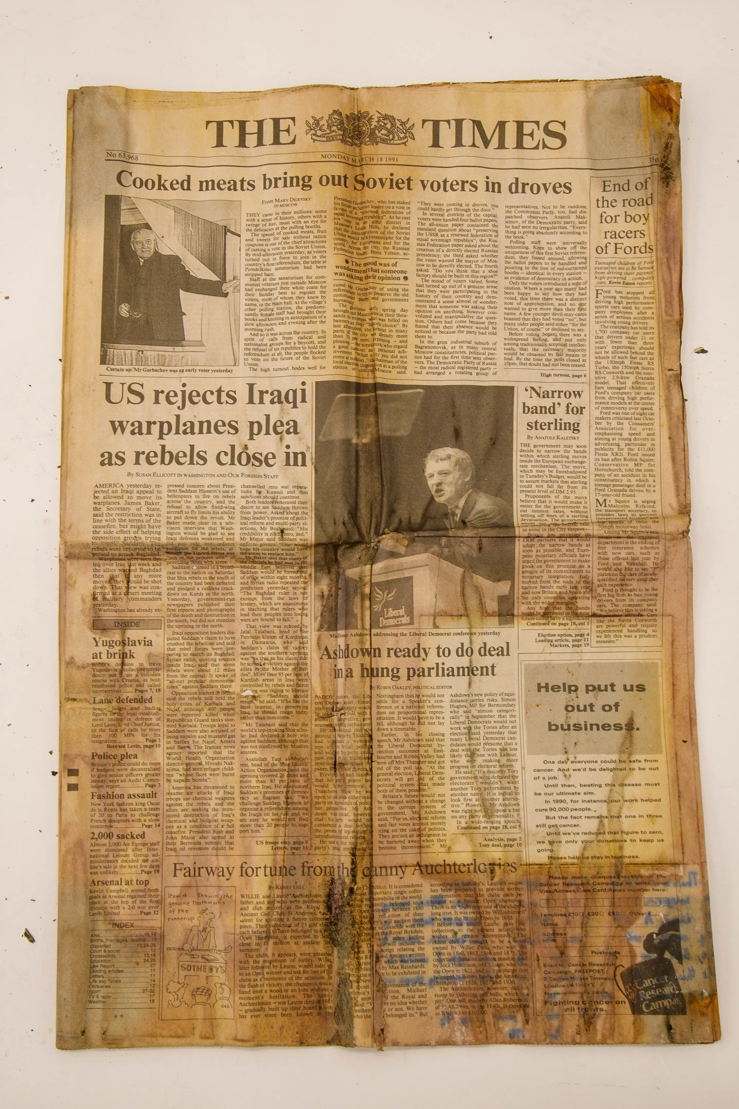 The copy of The Times newspaper (Great Ormond Street Hospital/PA Wire)