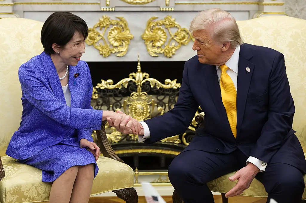 Donald Trump met with Japan's Prime Minister, Sanae Takaichi, in the White House yesterday (Alex Wong/Getty Images)