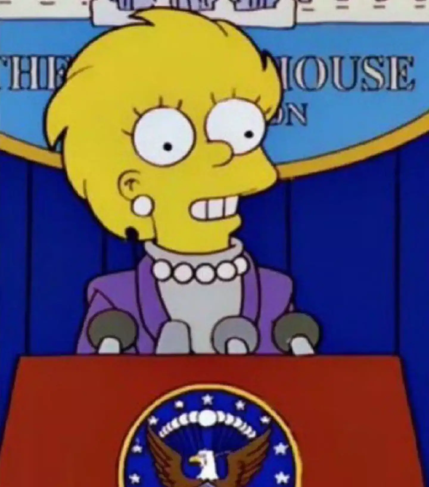 The episode features Lisa as the first female US president (Fox)