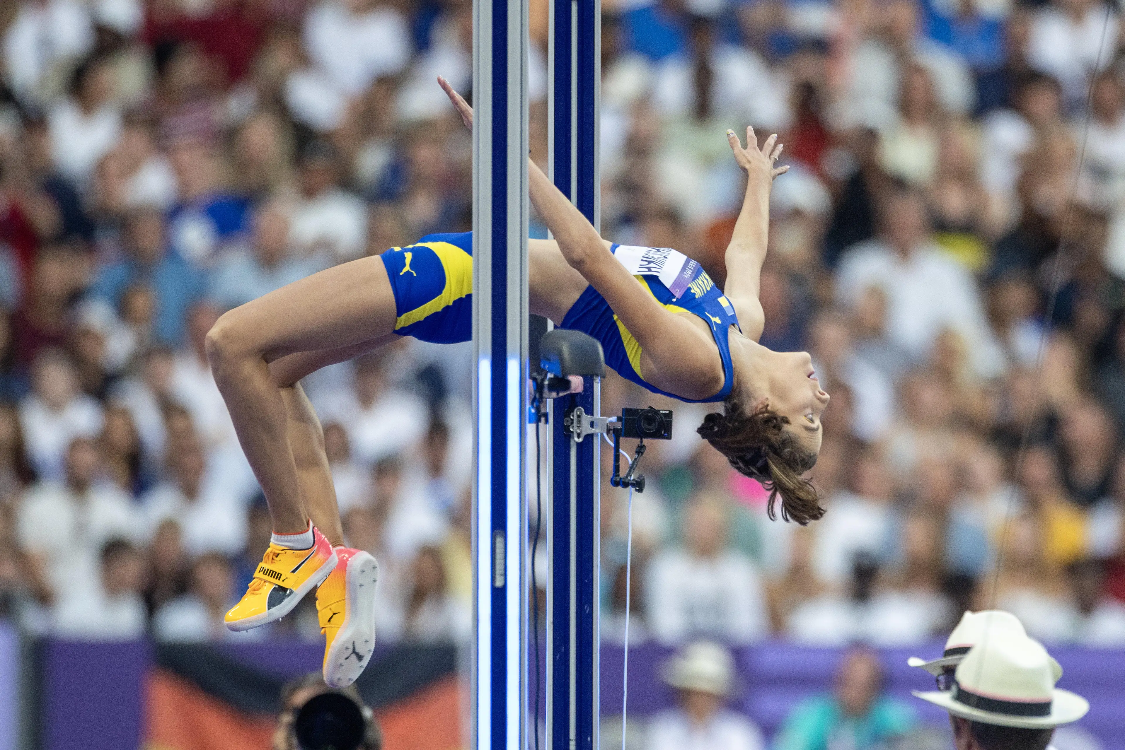 Yaroslava Mahuchikh in action at the high jump final (Tim Clayton/Corbis via Getty Images)
