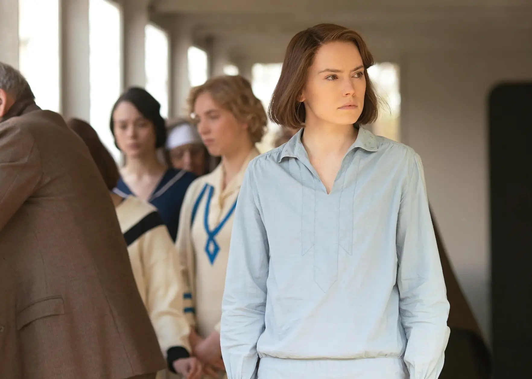 Daisy Ridley as Trudy Ederle. (Disney)