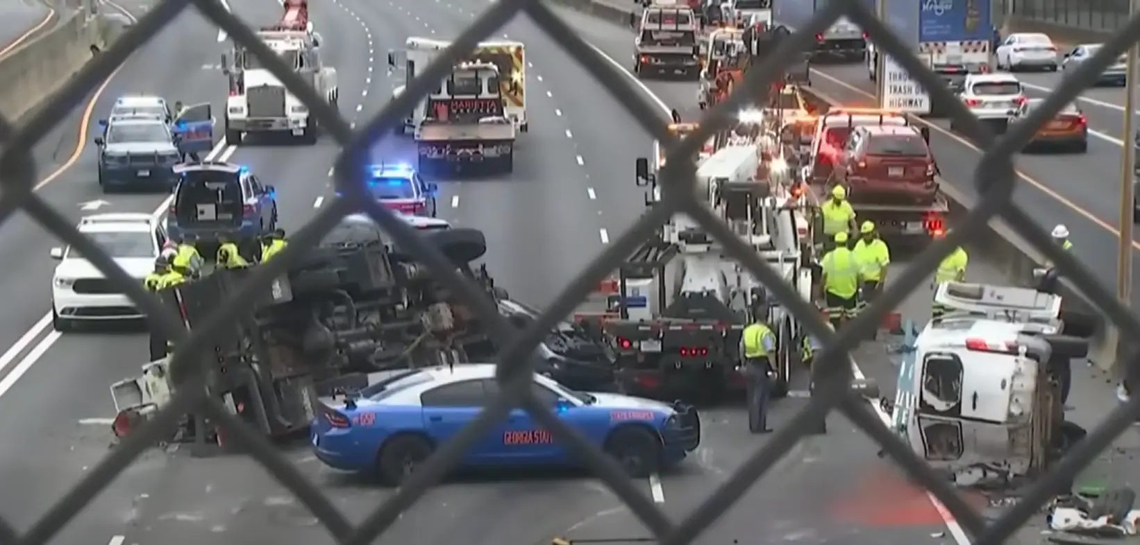The horrific crash caused the I-75 to be closed for several hours (Atlanta News First)