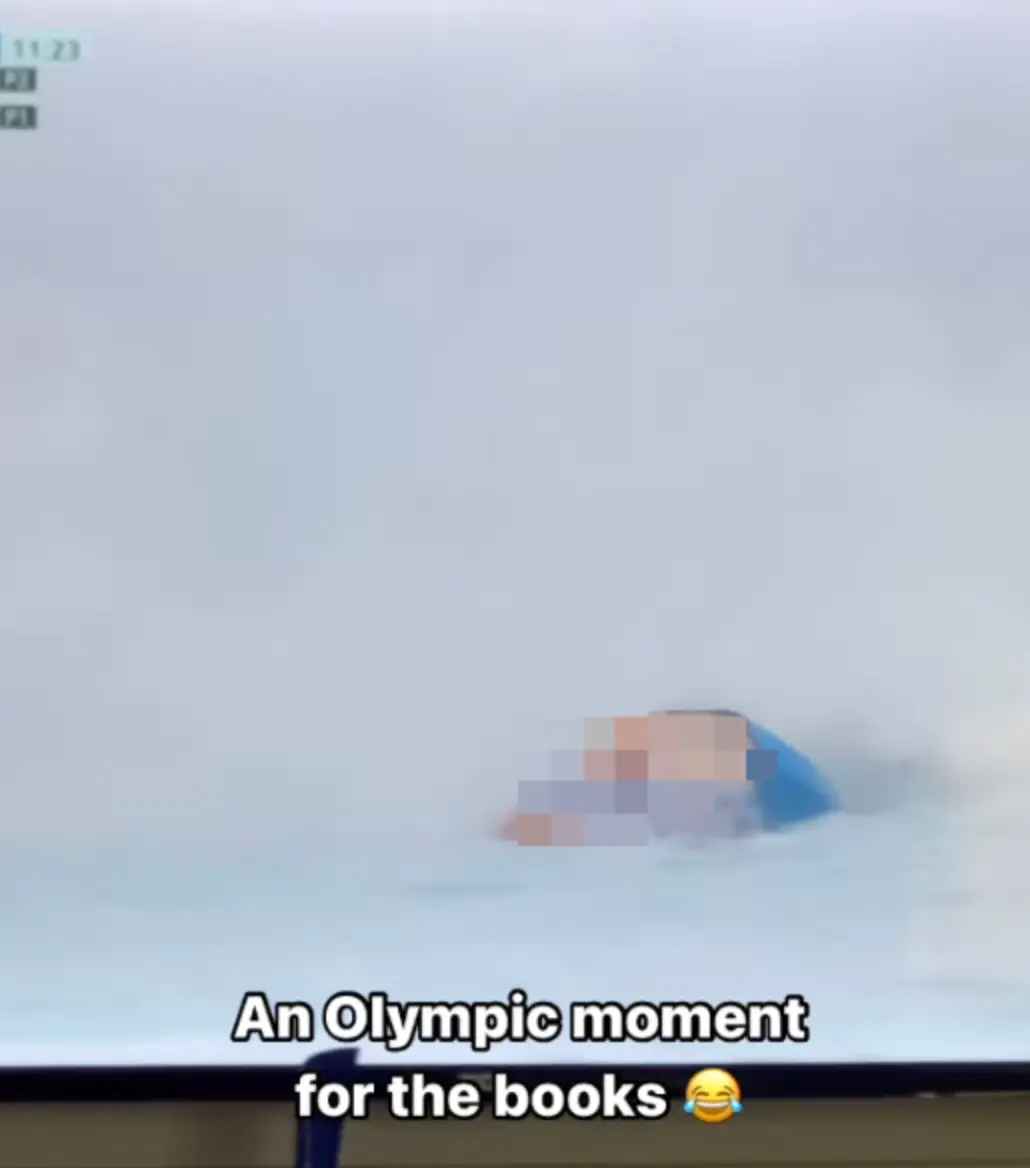 Viewers who tuned in to the Olympics surfing event got an unexpected surprise (ISASURFING/ Instagram/@tim.elter)