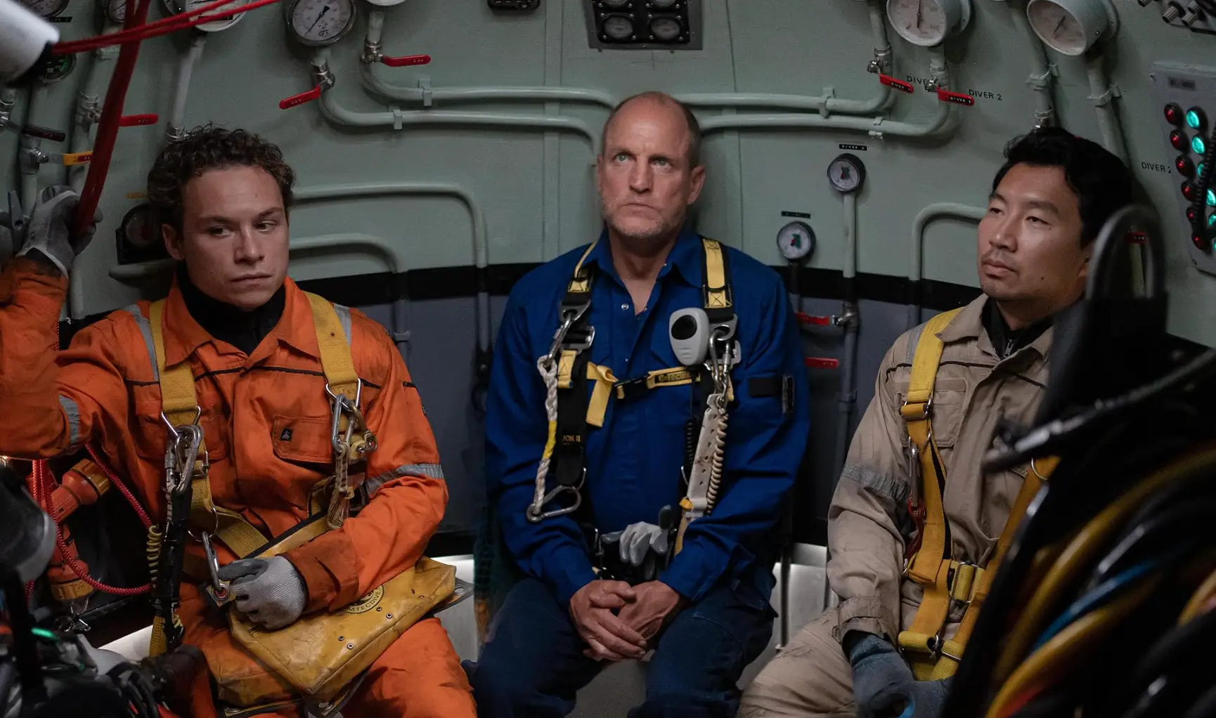 Last Breath stars Woody Harrelson, Simu Liu and Finn Cole (Focus Features) 