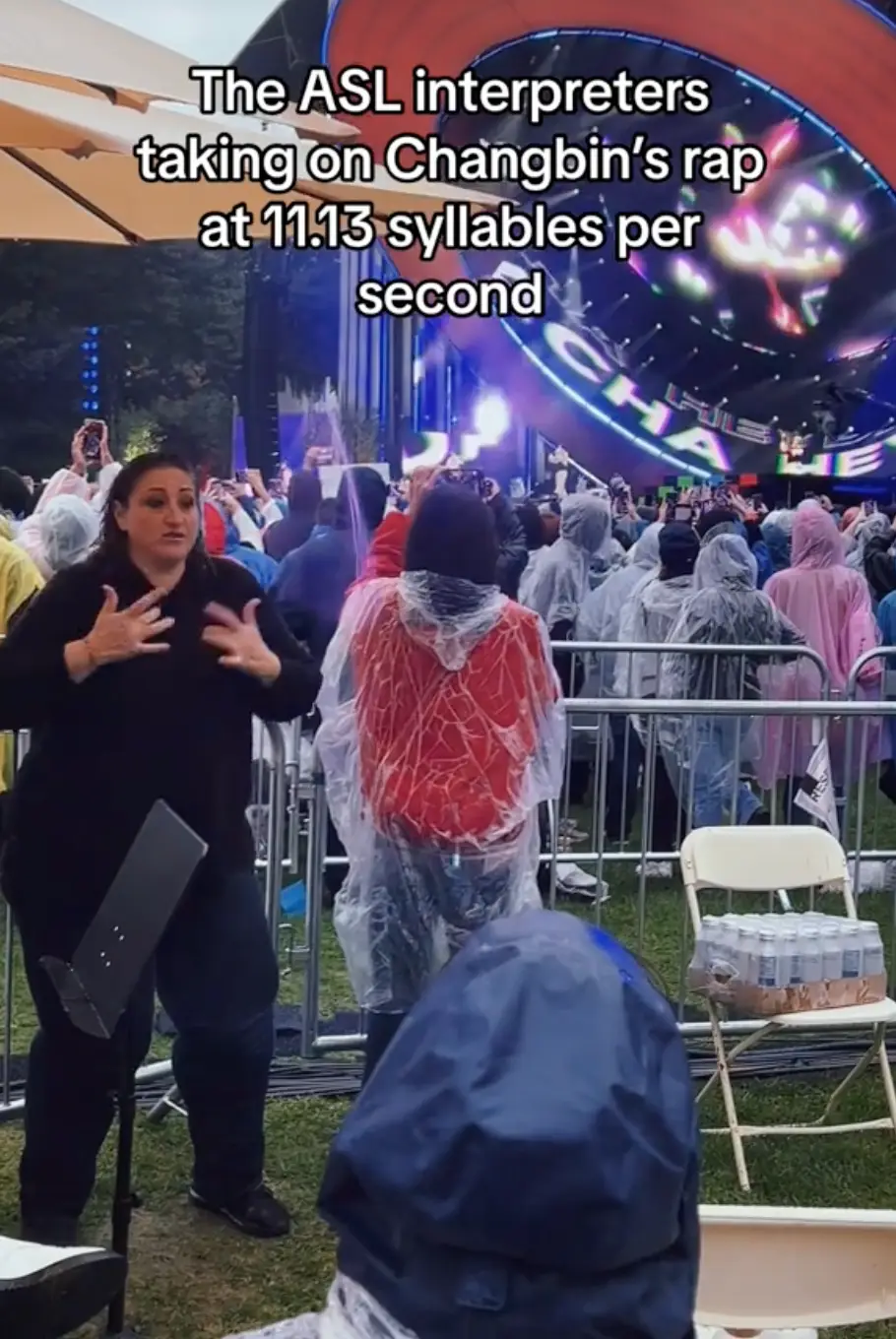 Fans said the woman was 'working overtime'.