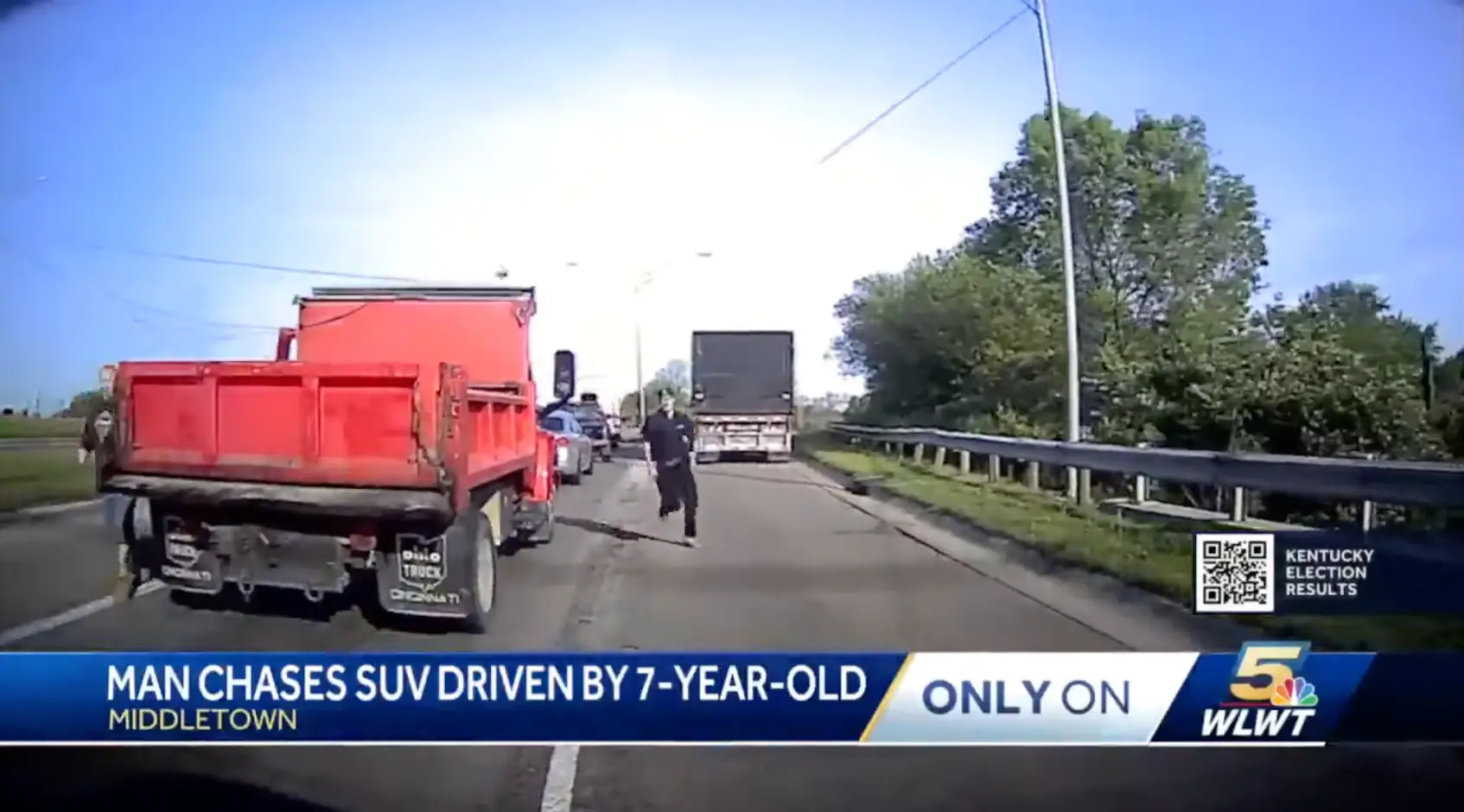 Nick Cox ran after the car as it drove through oncoming traffic.