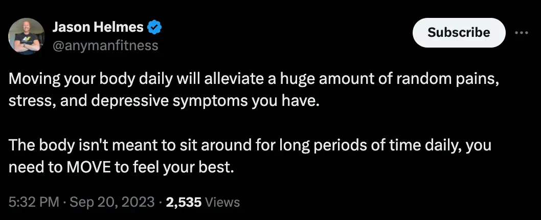 Helmes recommends getting some movement here and there.