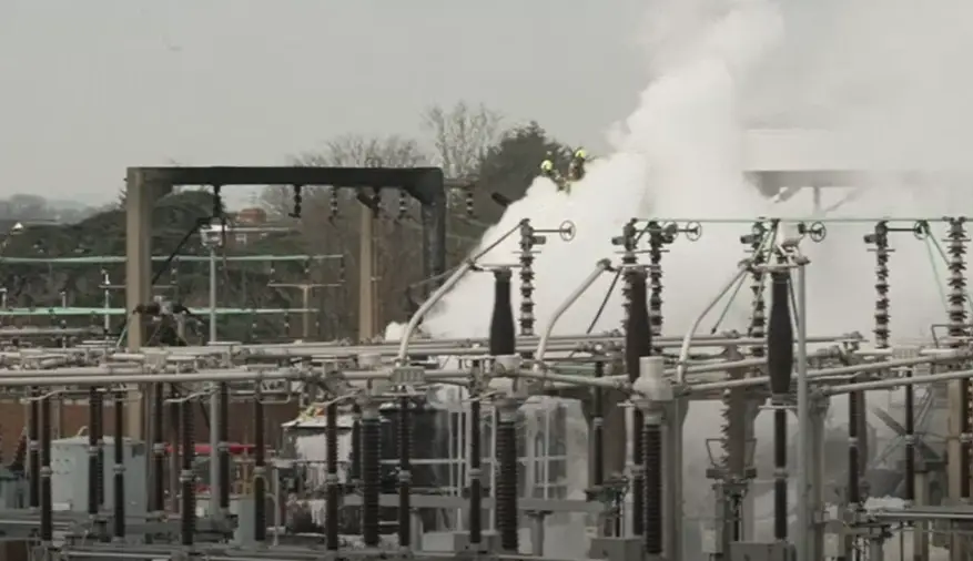 The fire occurred in a North Hyde electrical substation in Hayes, London (ABC News)