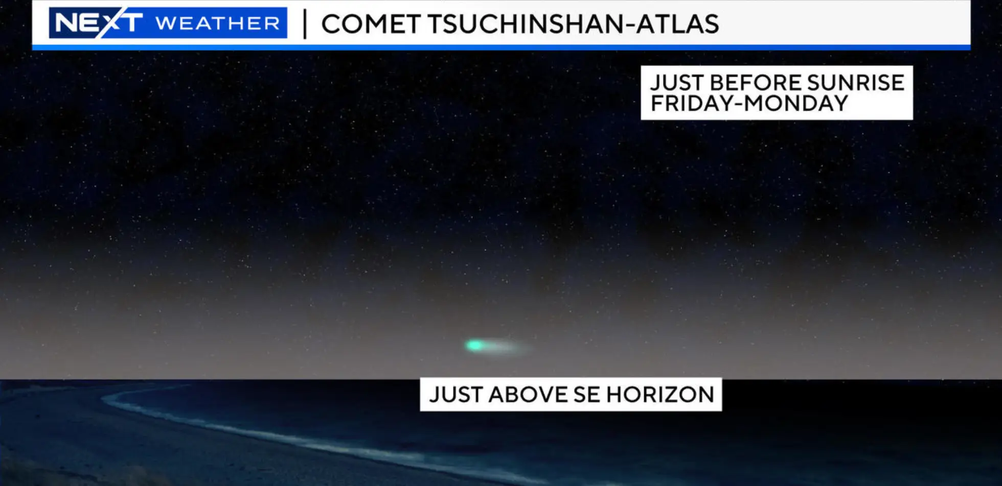 The time and location of the comet (CBS News)