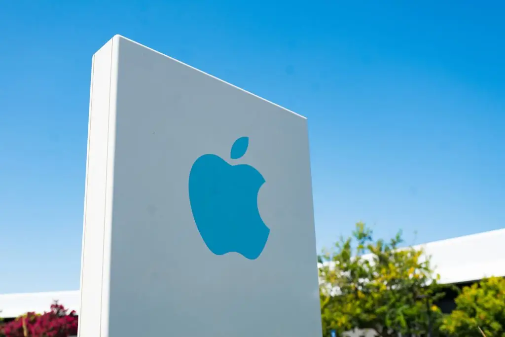The iconic Apple logo features on most of the company's devices (Smith Collection/Gado/Getty Images)