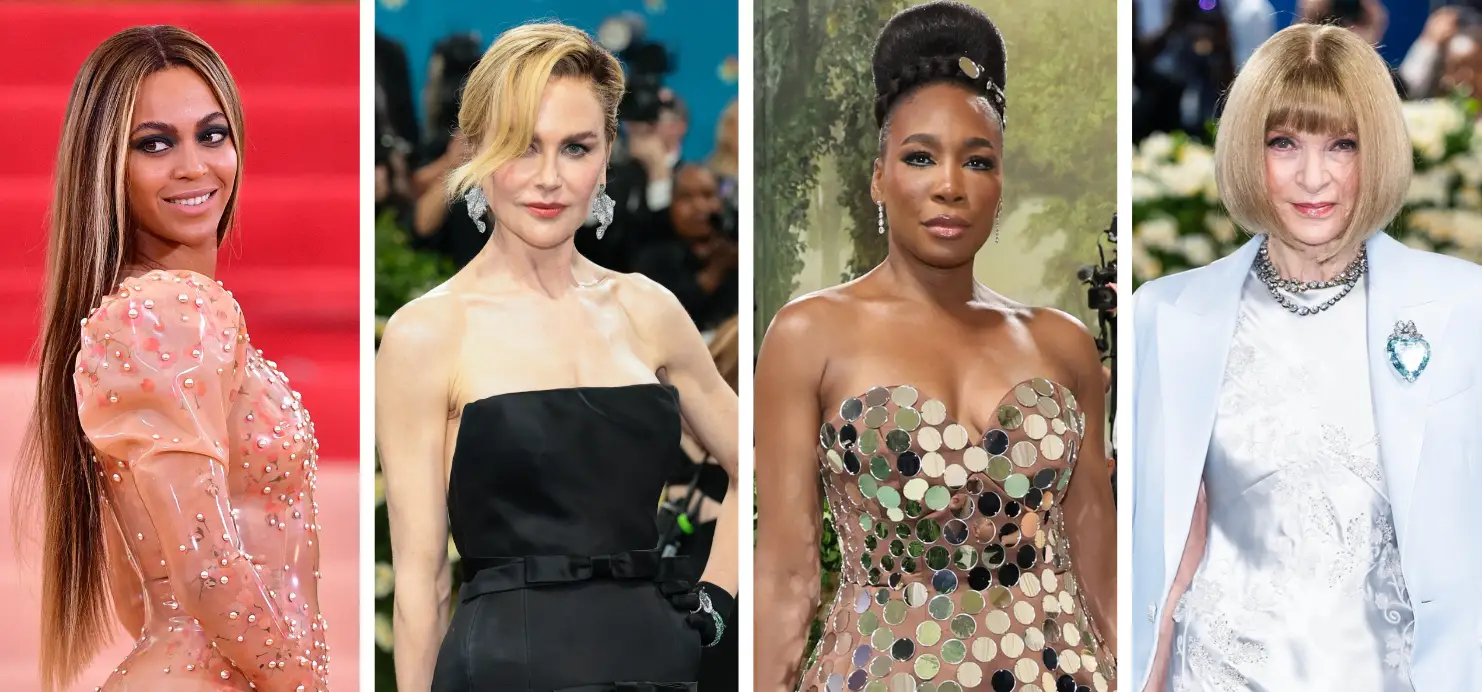 Anna Wintour traditionally co-chairs the Met Gala every year, joined by some famous faces (James Devaney/GC Images/Dimitrios Kambouris/Getty Images for The Met Museum/Vogue/Dia Dipasupil/Getty Images/TheStewartofNY/GC Images)