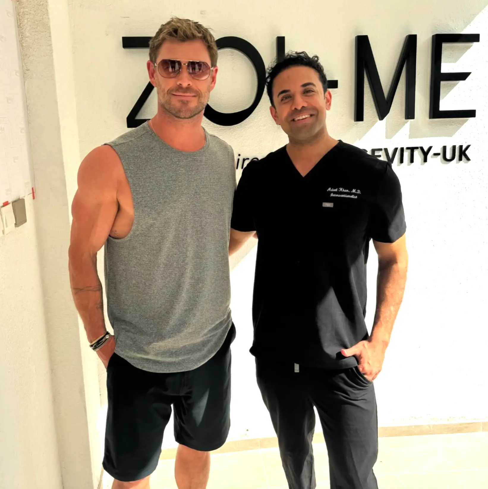 Chris Hemsworth took to Instagram to thank Dr Adeel Khan who is helping treat him following his Alzheimer's-related discovery (Instagram/chrishemsworth)