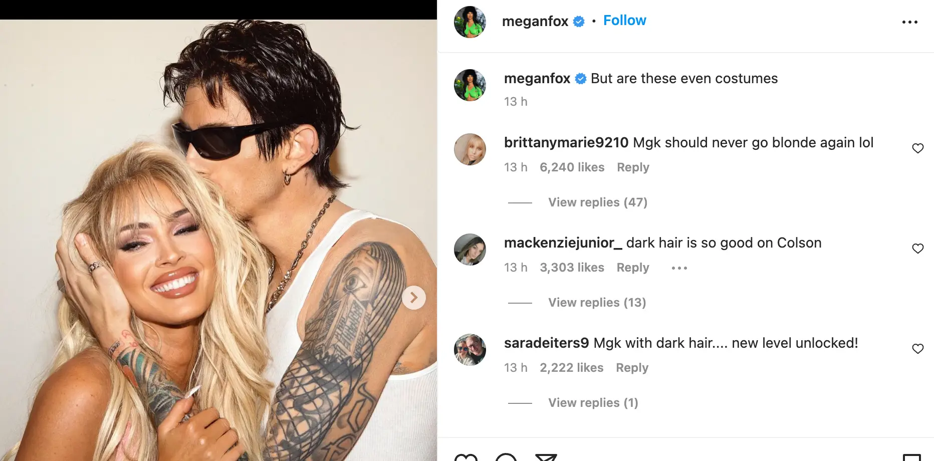 Fox and Kelly mimicked Pam and Tommy in photos.