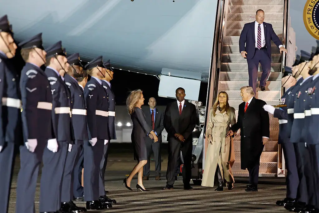 People noted there was no red carpet for the president's arrival (Anna Moneymaker/Getty Images)
