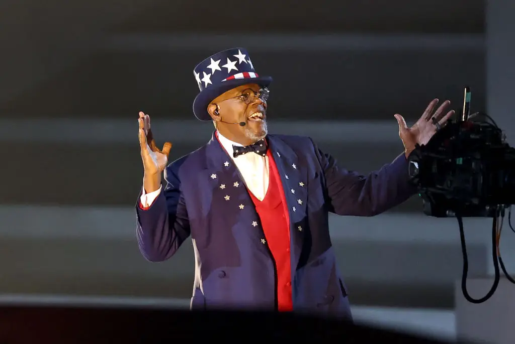 Samuel L Jackson made a surprise appearance during Lamar's show (Emilee Chinn/Getty Images)