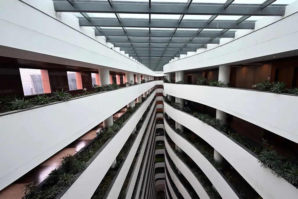 An atrium inside the complex (Prakash Singh/Bloomberg via Getty Images)
