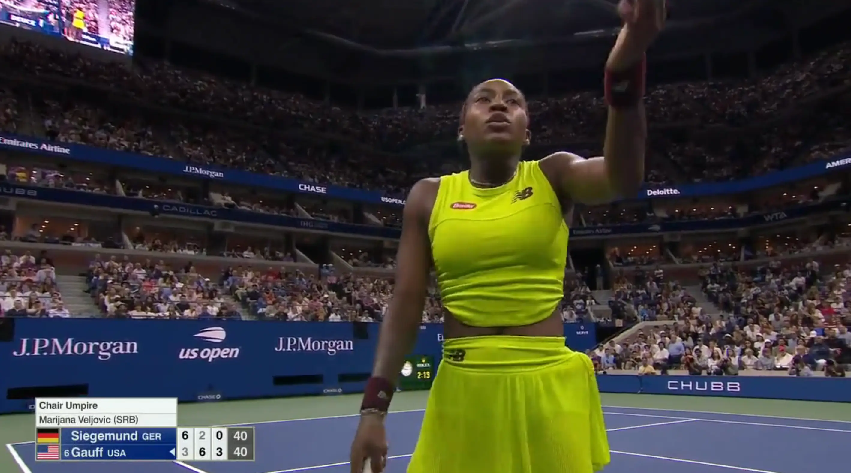 Gauff called out her opponent as she said: "She's never ready".