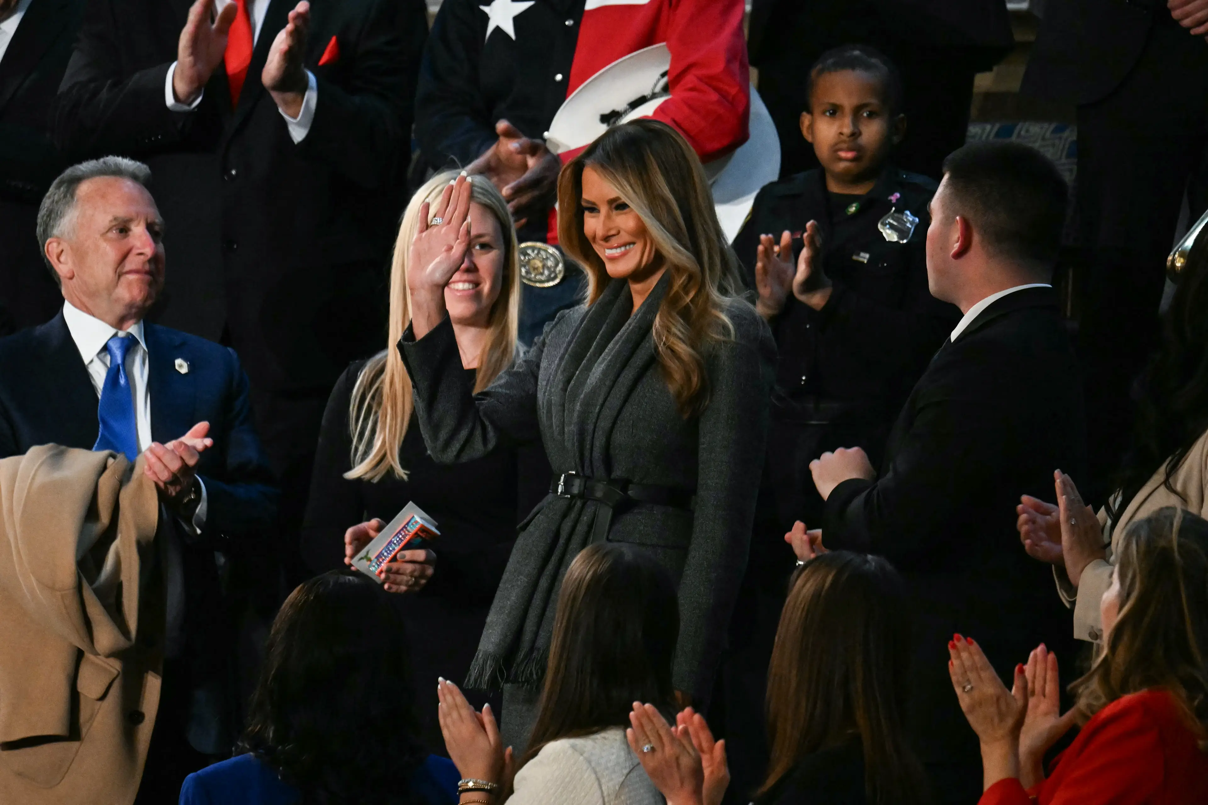 Melania Trump was allegedly uncomfortable after being called upon by Trump (JIM WATSON/AFP via Getty Images)